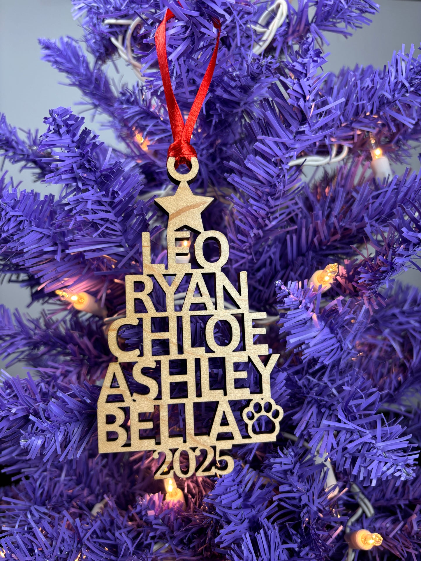 Family Names Christmas Tree Ornament