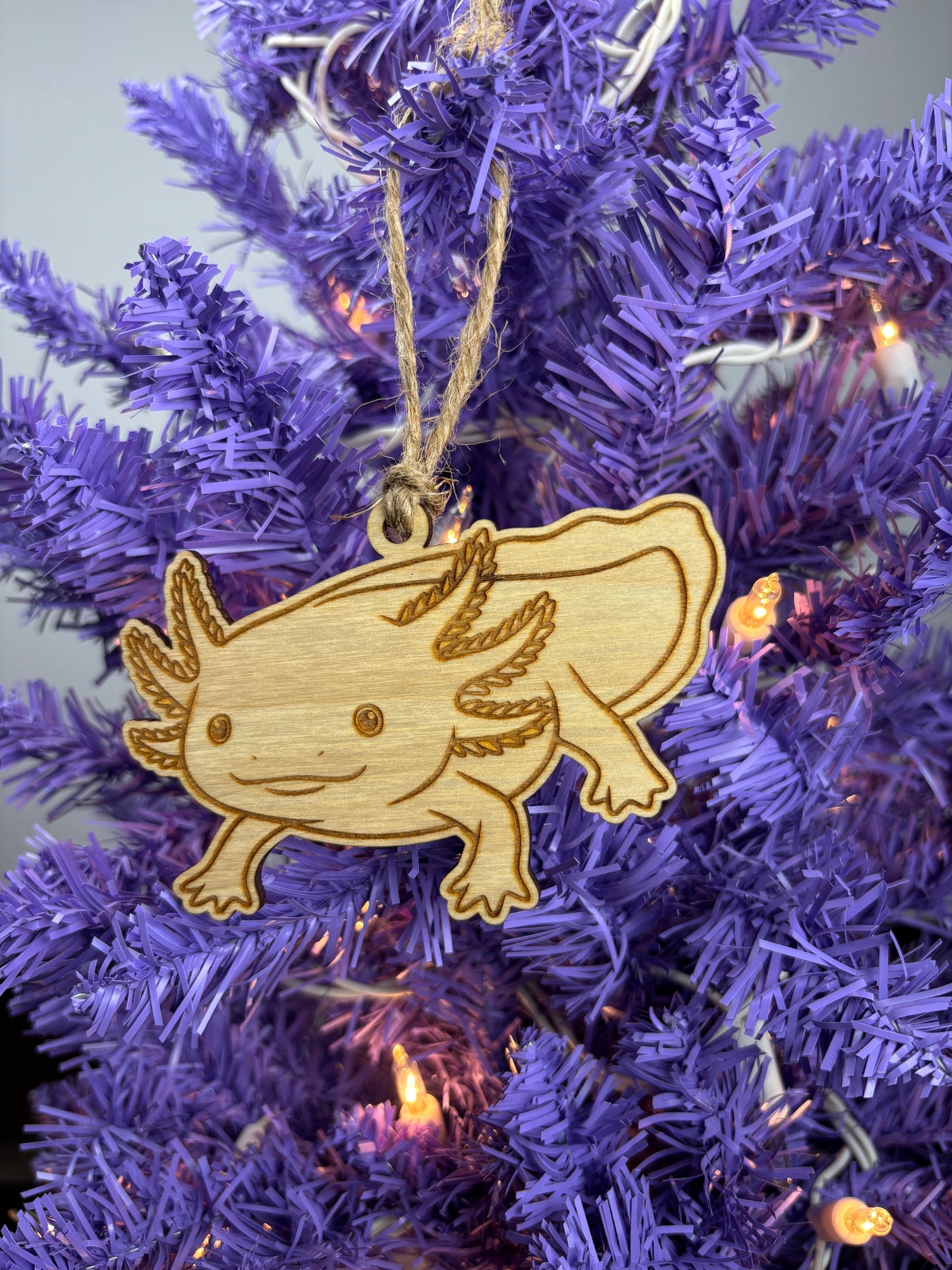 Wooden Axolotl Ornament