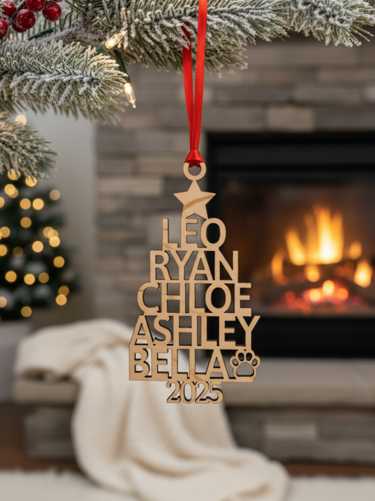 Family Names Christmas Tree Ornament
